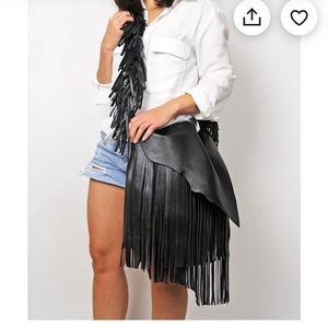 SOLD 😁 Brand New Handmade Genuine Leather Super Fringed Crossbody Purse Lg